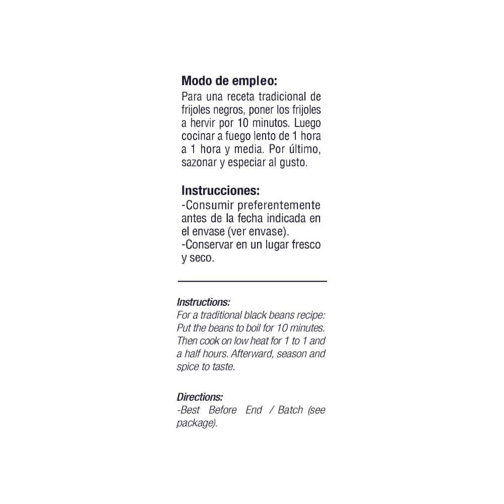 Frijoles negros YEYA (1 kg / 2.2 lb) - Miniatura 3