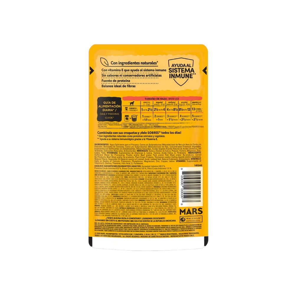 Alimento pollo y cerdo en filetes para perro adulto Pedigree (85 g / 2.99 oz) - Miniatura 3