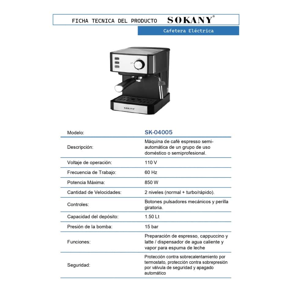 Cafetera eléctrica Sokany SK-04005 - Miniatura 3