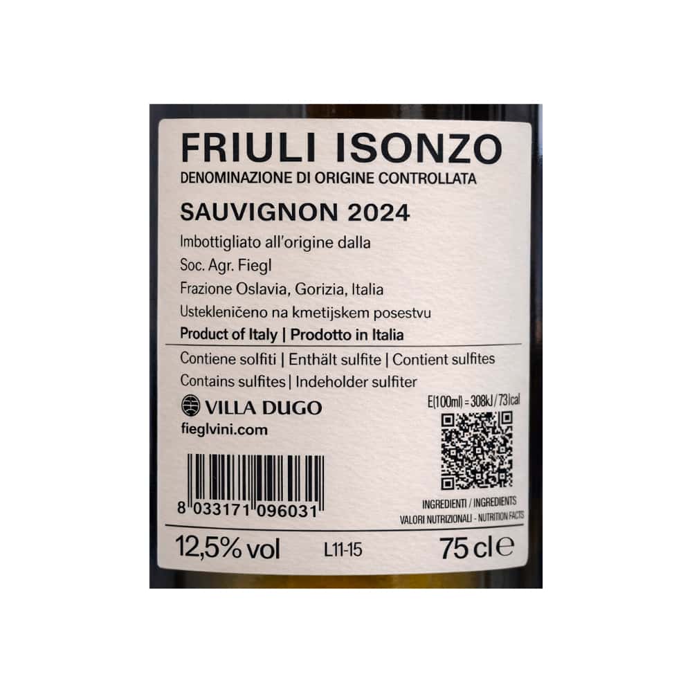 Vino Blanco Sauvignon Friuli Isonzo Villa Dugo (750 ml) - Miniatura 2