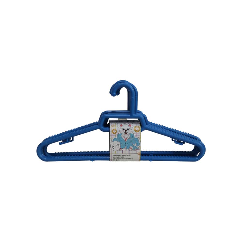 Perchas de plástico infantiles color azul Casa y Menaje (6 U) - Miniatura 2