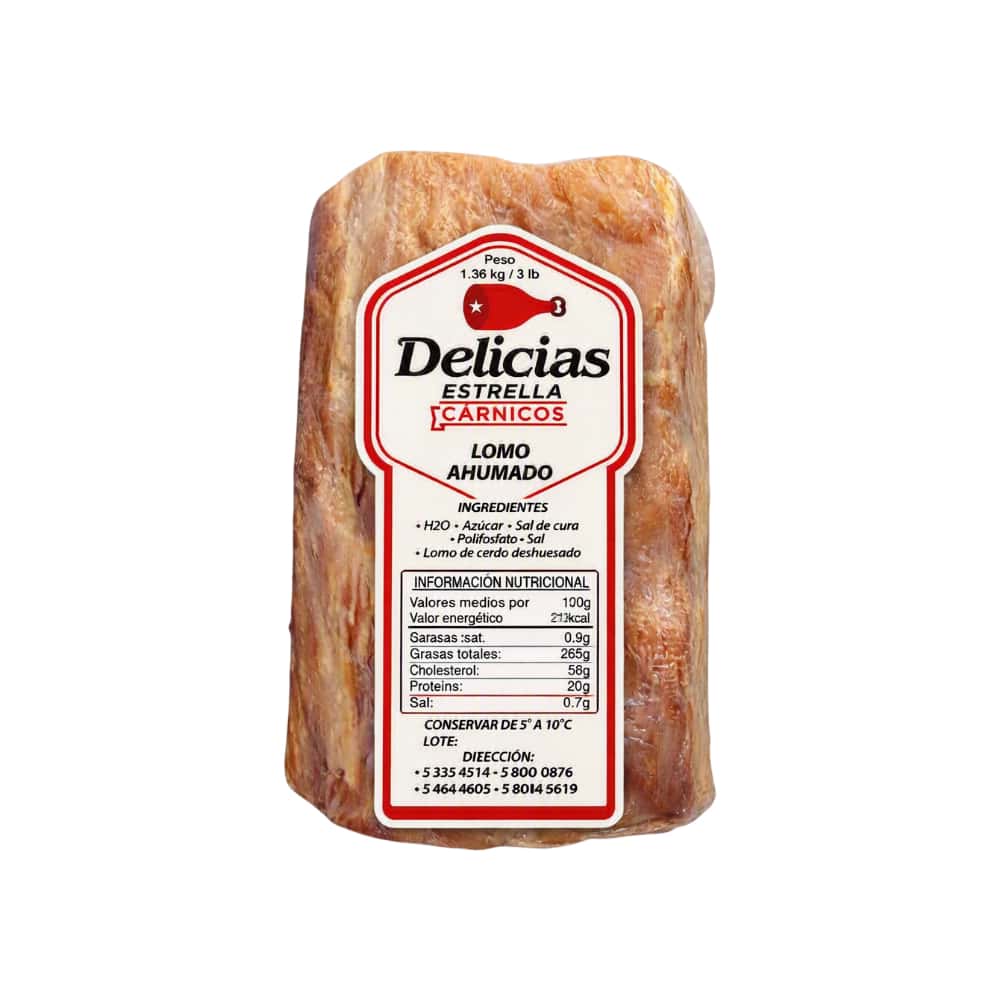 Lomo de cerdo ahumado deshuesado Delicias Estrella (1.36 kg / 3 lb) - Miniatura 1