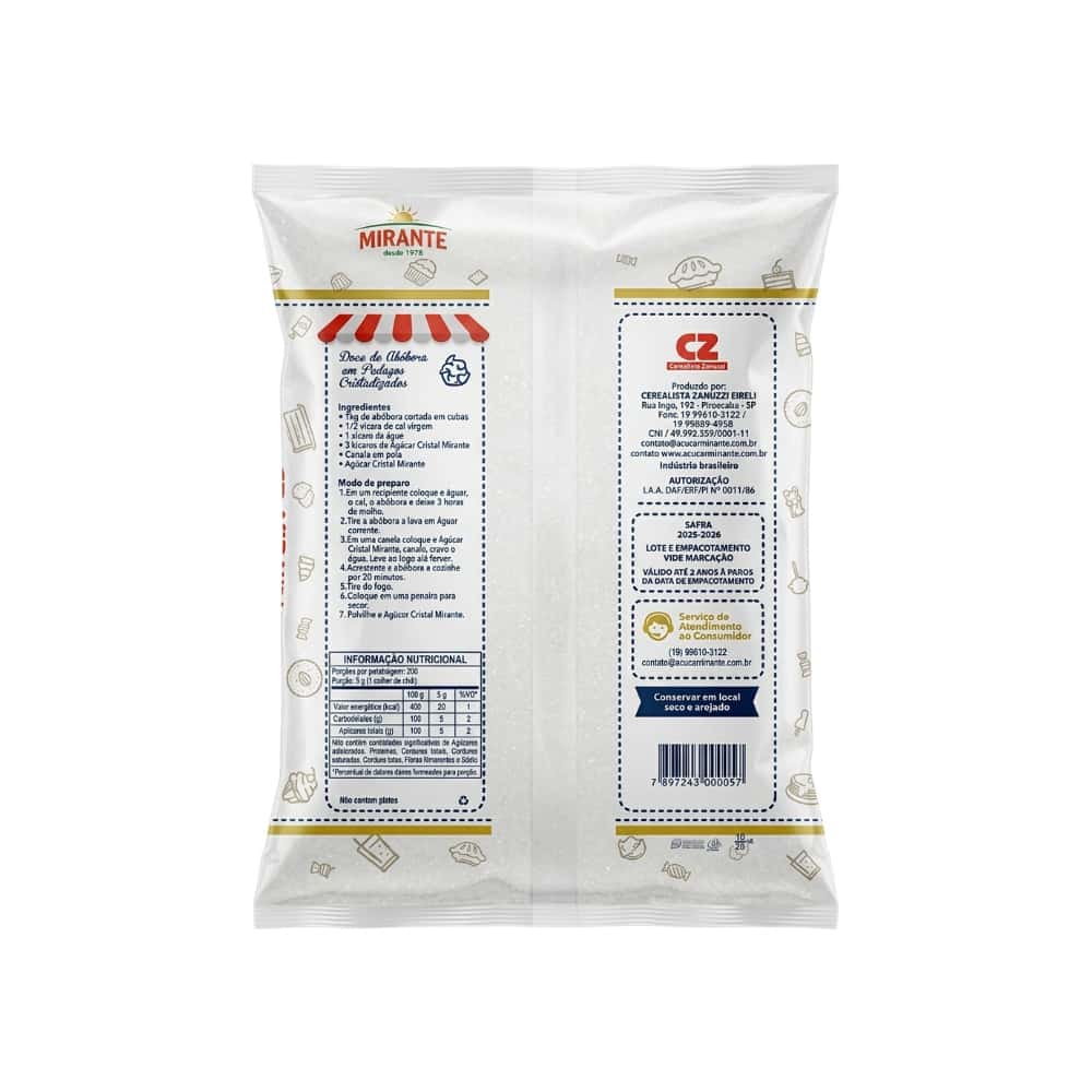 Azúcar Cristal Peneirado Mirante (1 kg / 2.2 lb) - Miniatura 2