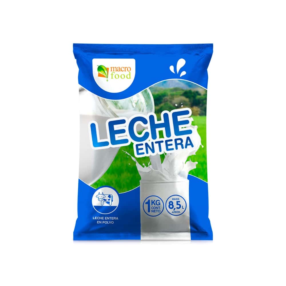 Leche entera en polvo Macro Food (1 kg / 2.2 lb) - Miniatura 1