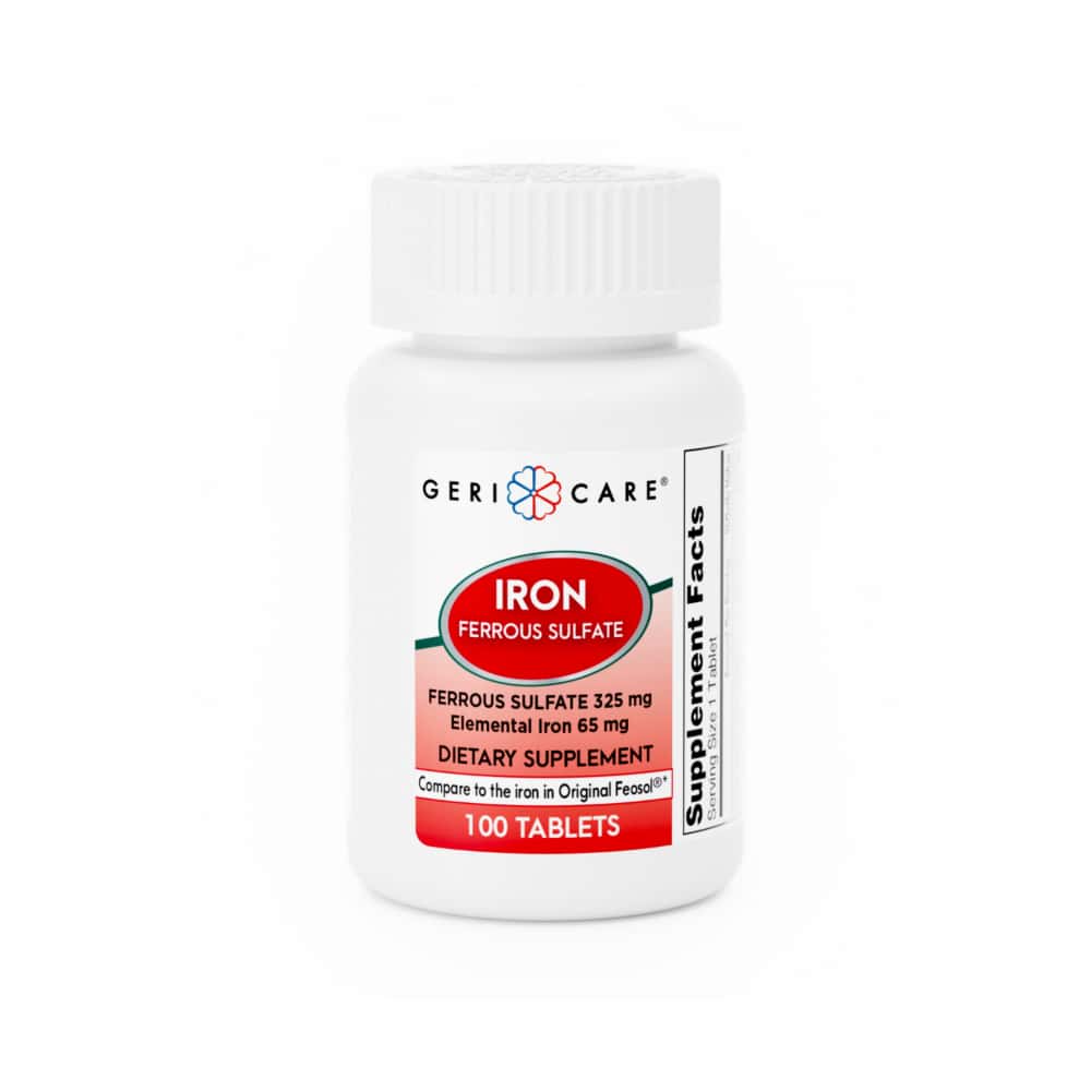 Sulfato ferroso de hierro 325 mg Gericare (100 tabletas) - Miniatura 1