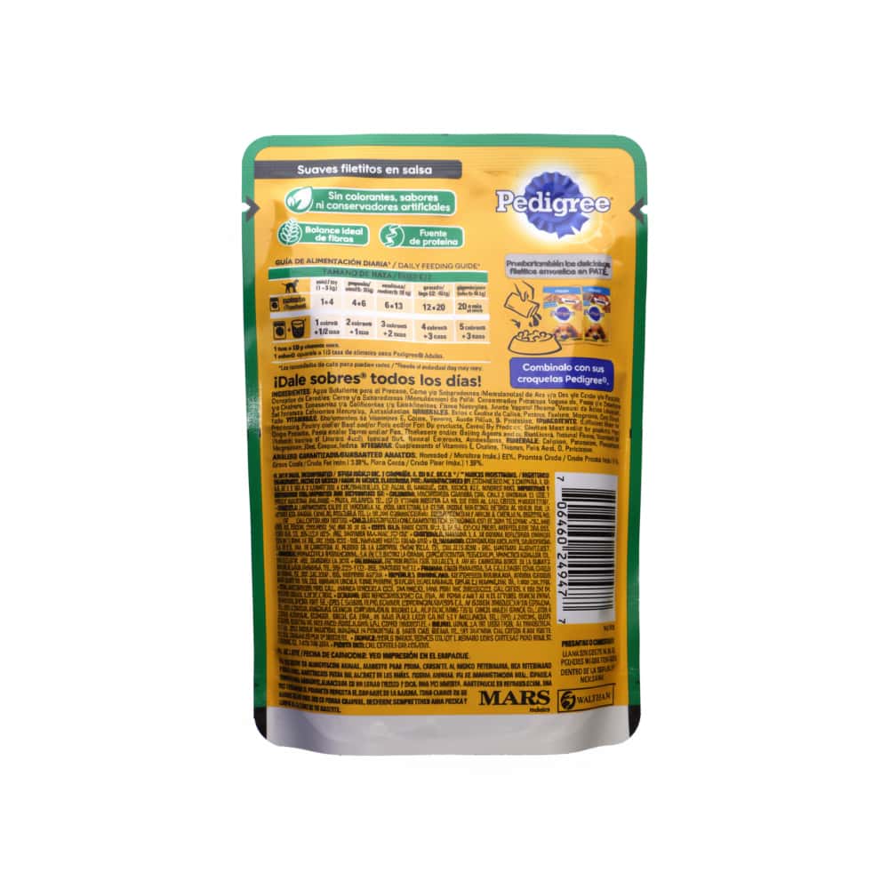 Alimento pollo estilo campirano en filetes para perro adulto Pedigree (100 g / 3.52 oz) - Miniatura 4
