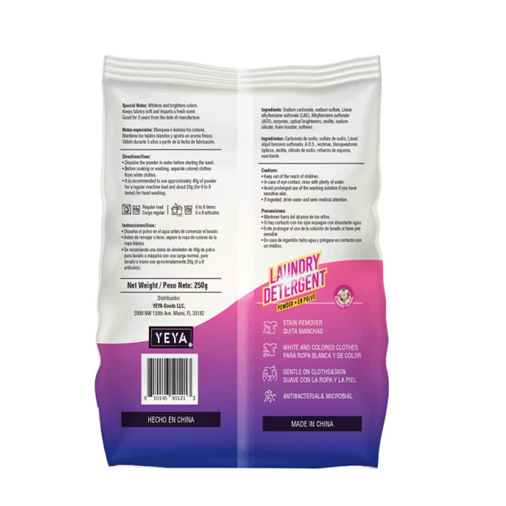 Detergente en polvo con aroma a flores YEYA (250 g / 8.8 oz) - Miniatura 2