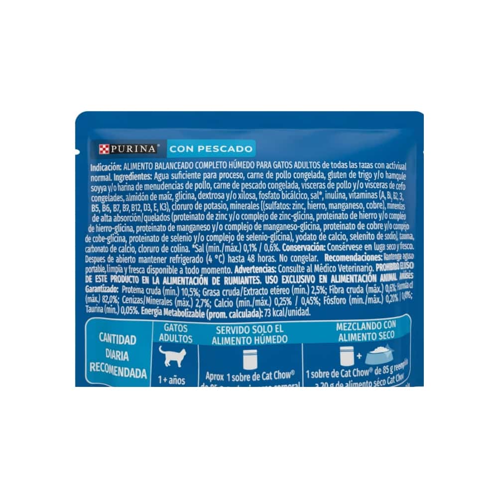 Alimento para gatos adultos con carne Cat Chow Purina (85 g / 3 oz) - Miniatura 2