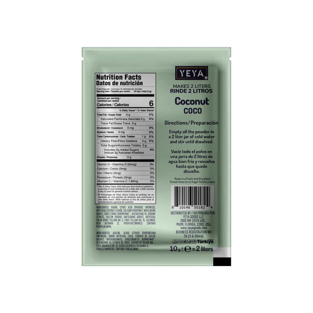 Refresco instantáneo sabor coco YEYA (10 x 10 g) - Miniatura 2