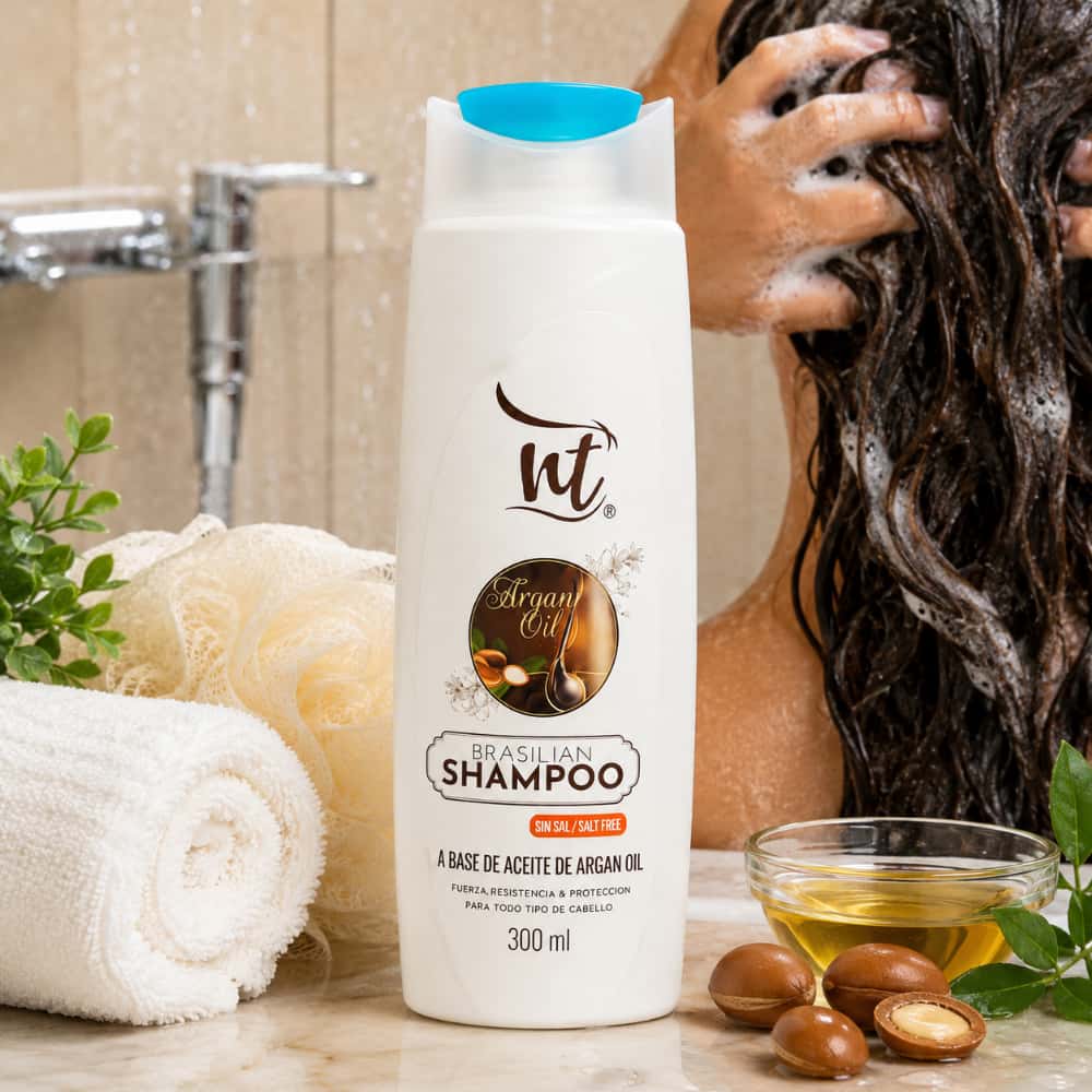 Champú brasileño a base de aceite de argan sin sal NT (5 x 300 ml / 10.58 fl.oz) - Miniatura 2