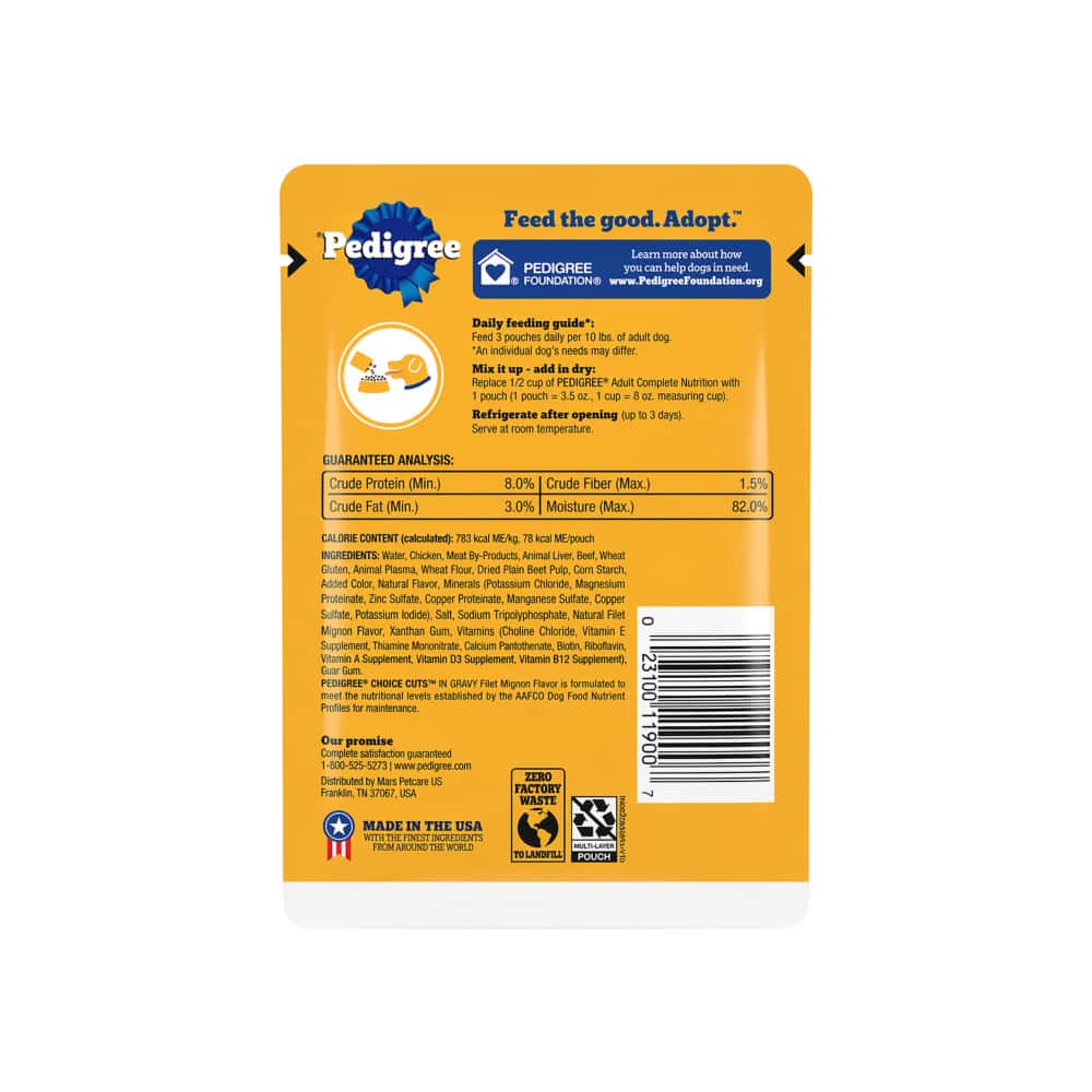 Alimento para perros cortes selectos en salsa sabor filet mignon Pedigree (100 g / 3.5 oz) - Miniatura 2