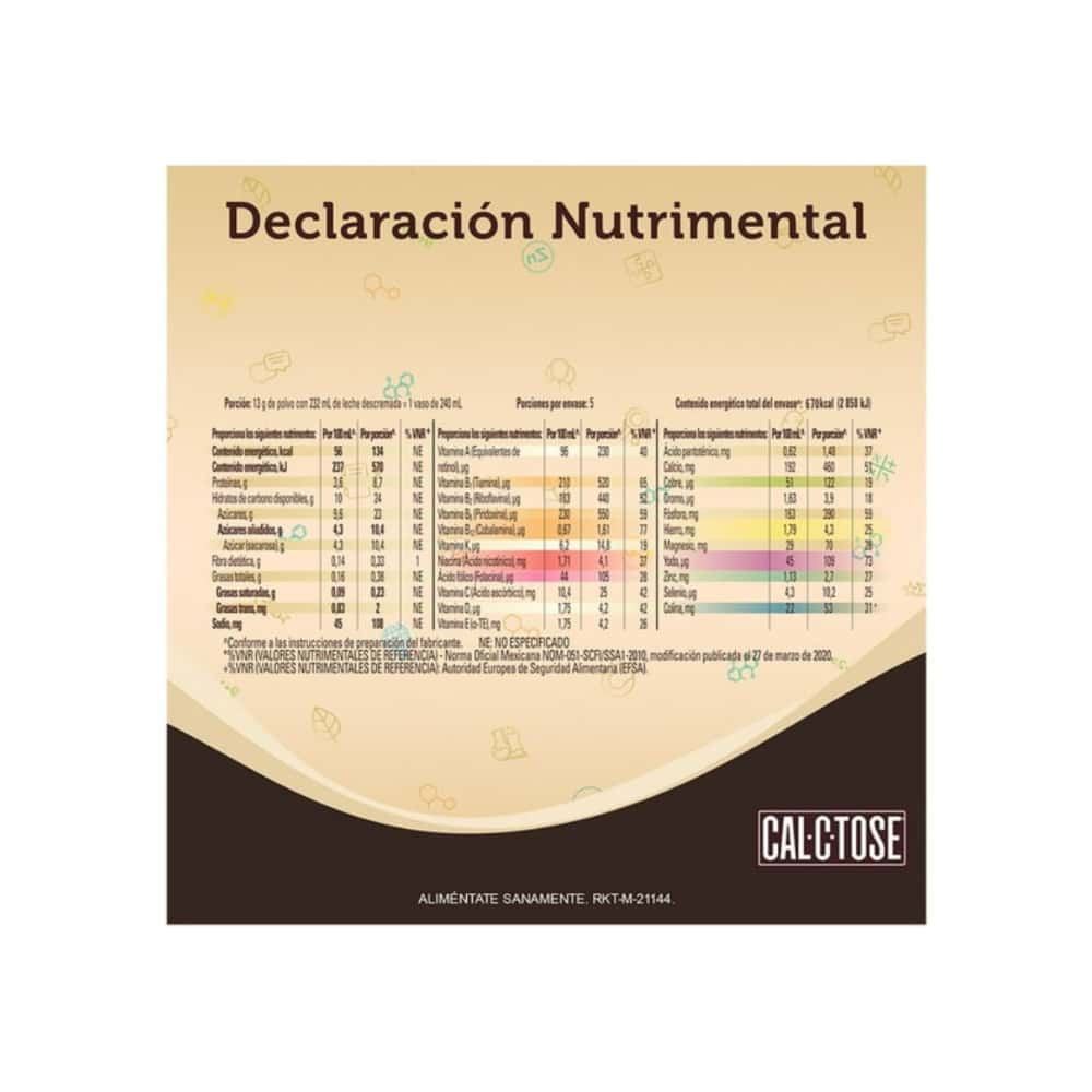 Alimento en polvo fortificado para preparar una bebida sabor a chocolate Cal-C-Tose (65 g / 2.3 oz) - Miniatura 4