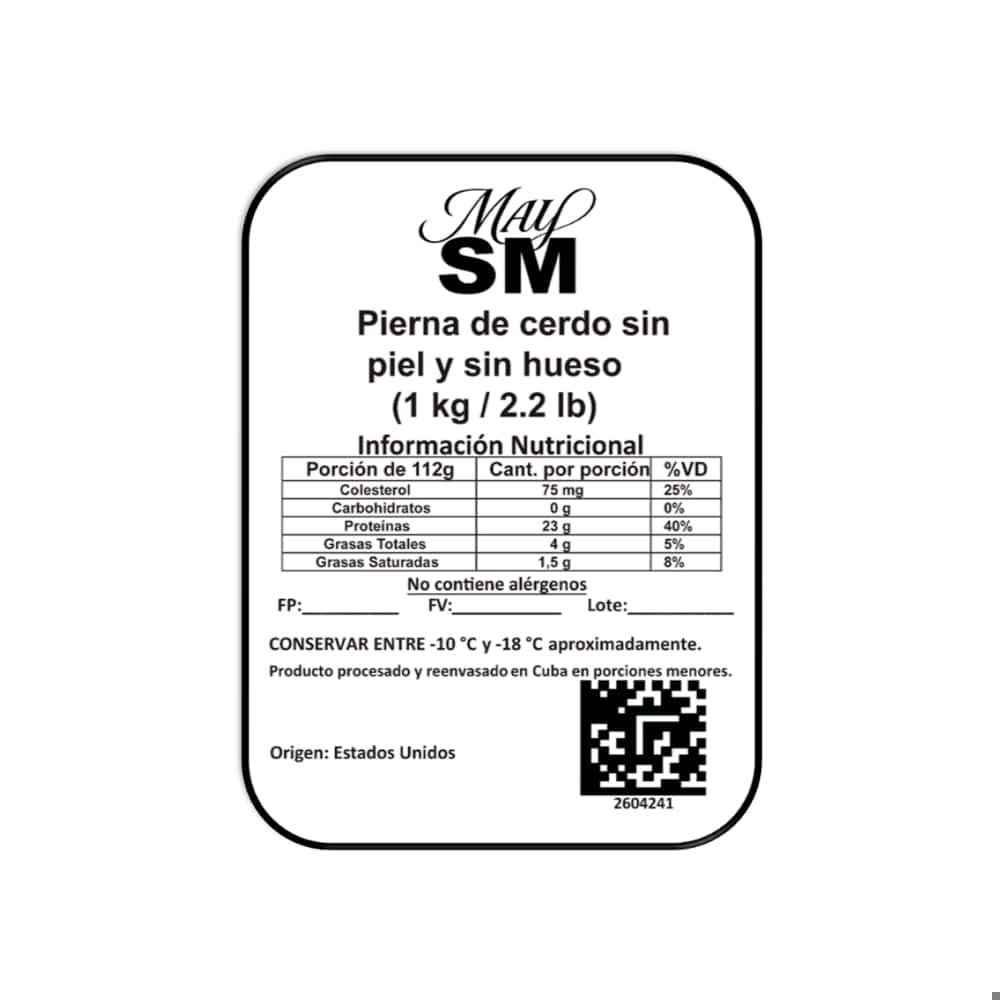 Pierna de cerdo sin piel y sin hueso May SM (1 kg / 2.2 lb) - Miniatura 3