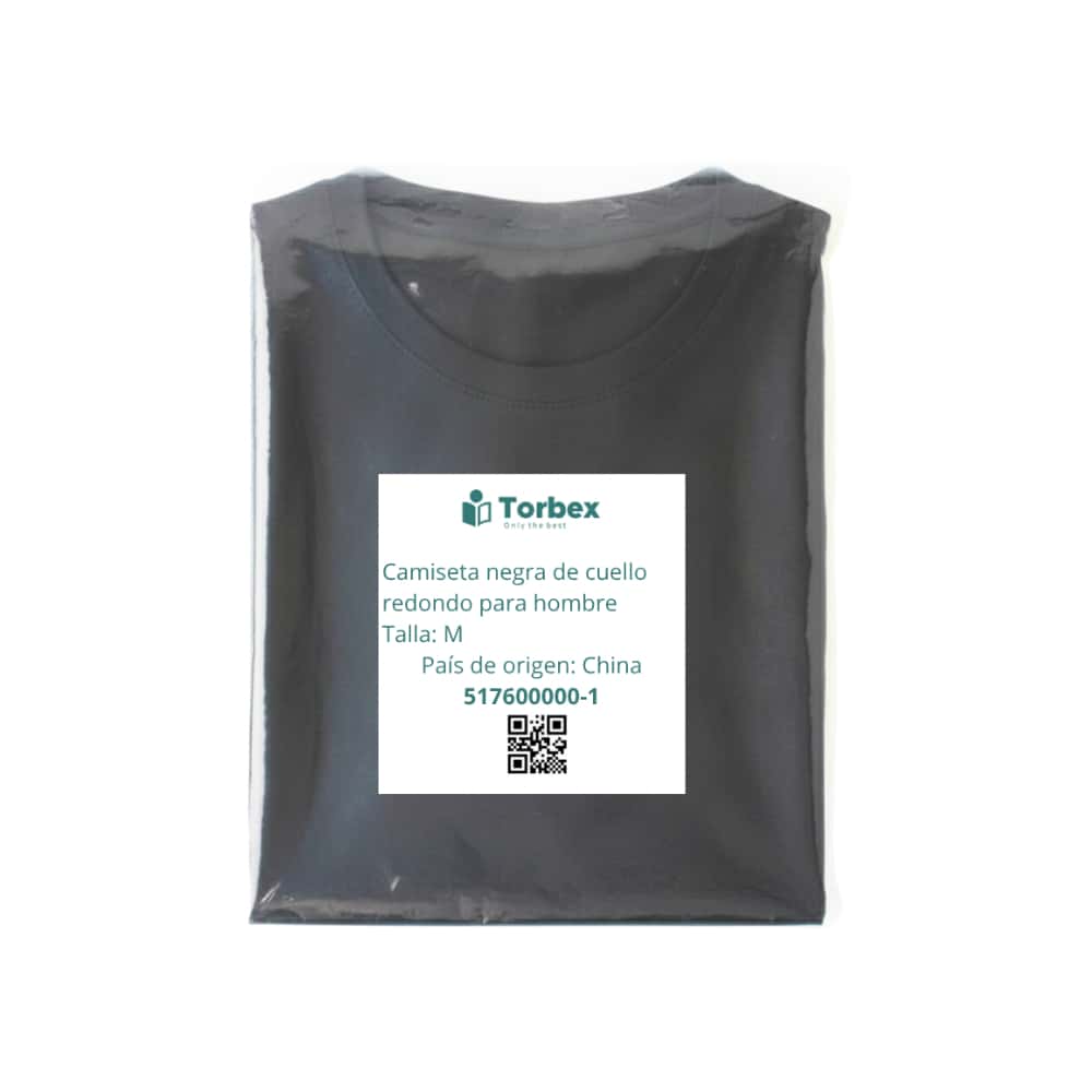 Camiseta negra de cuello redondo para hombre Torbex (Talla M) - Miniatura 4