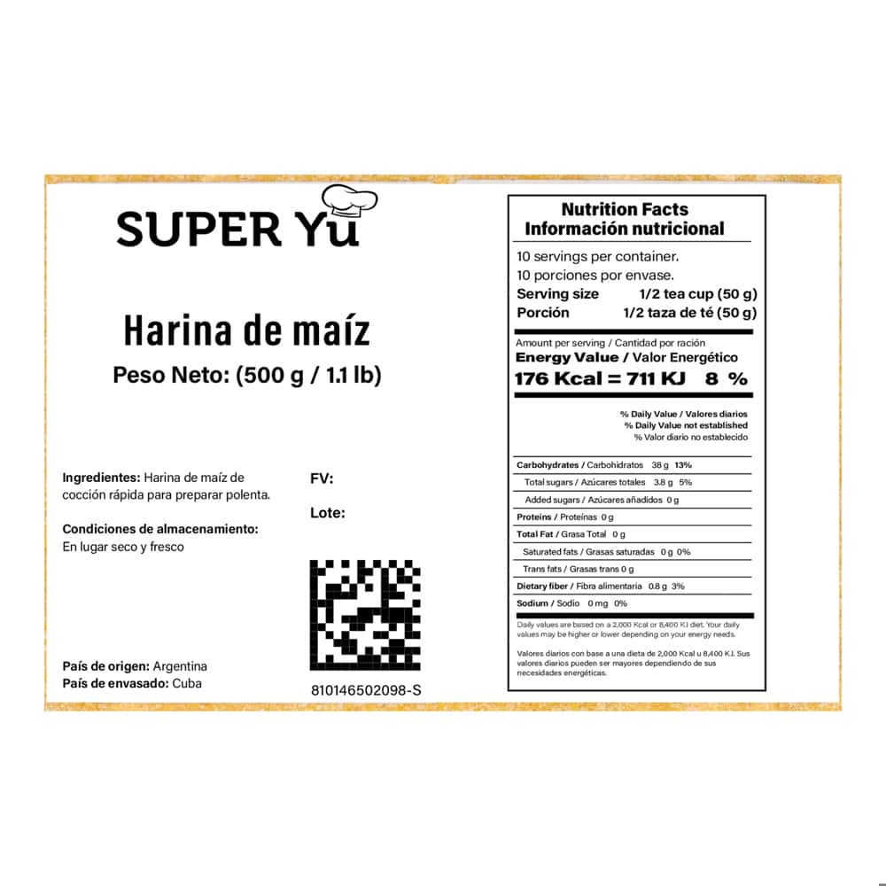Harina de maíz Super Yu (500 g / 1.1 lb) - Miniatura 3