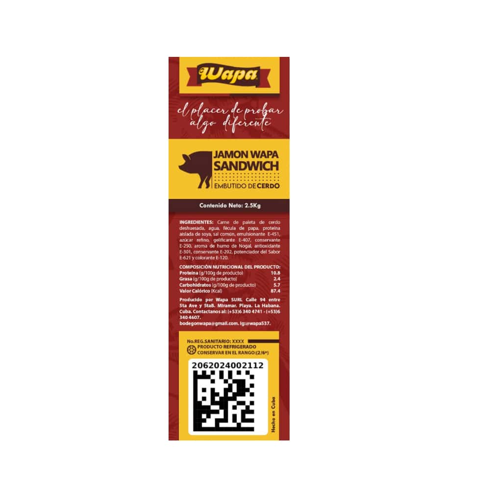 Jamón sandwich Wapa (2.5 kg / 5.5 lb) - Miniatura 5