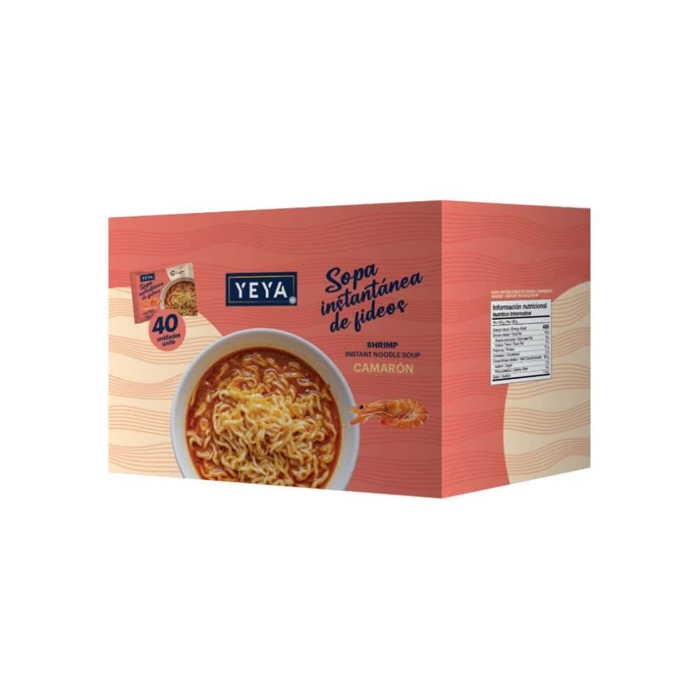 Sopa instantánea de fideos con sabor a camarón YEYA (40 x 75 g / 2.6 oz) - Miniatura 1