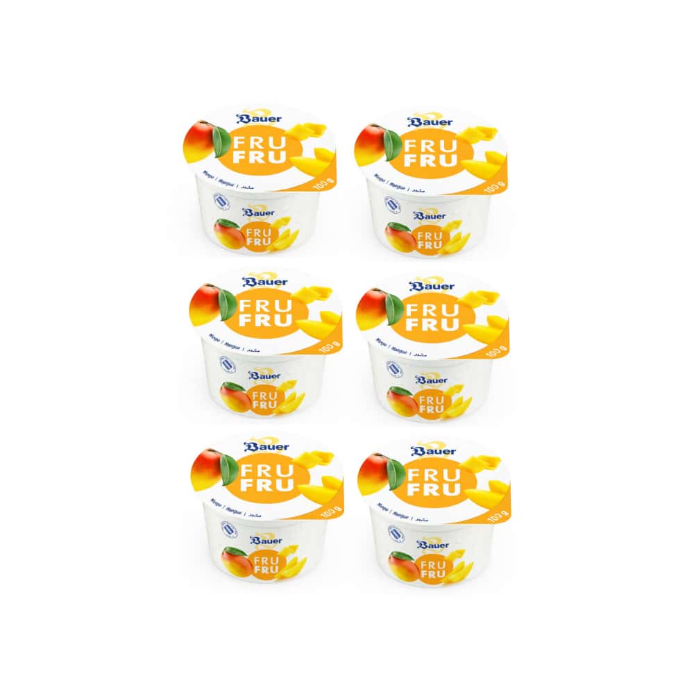 Yogur sabor mango Bauer Fru Fru (6 x 100g / 3.53oz) - Miniatura 1