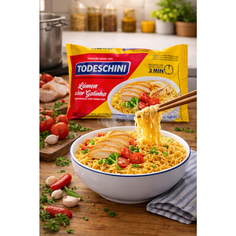 Fideos instantáneos sabor a pollo Todeschini (85 g / 2.99 oz) - Miniatura 4