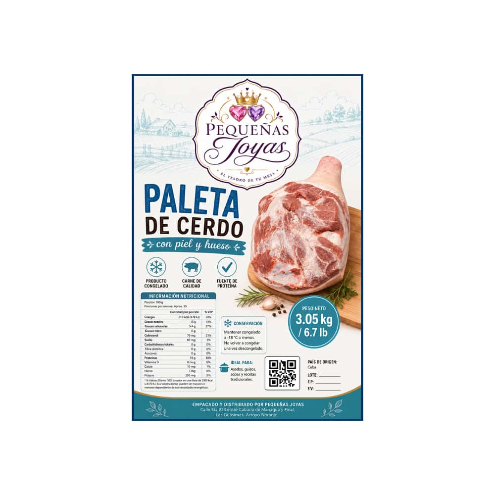 Paleta de cerdo con piel y hueso Pequeñas Joyas (3.05 kg / 6.7 lb) - Miniatura 2