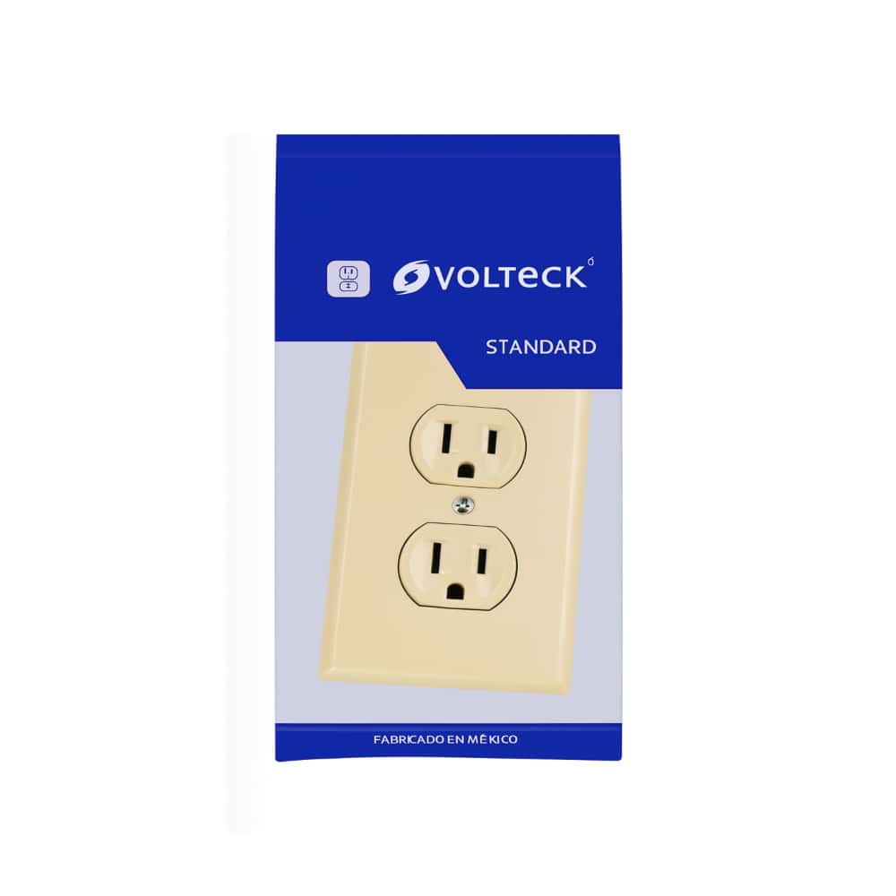 Tomacorriente universal doble beige Volteck PA-CODO-S - Miniatura 4