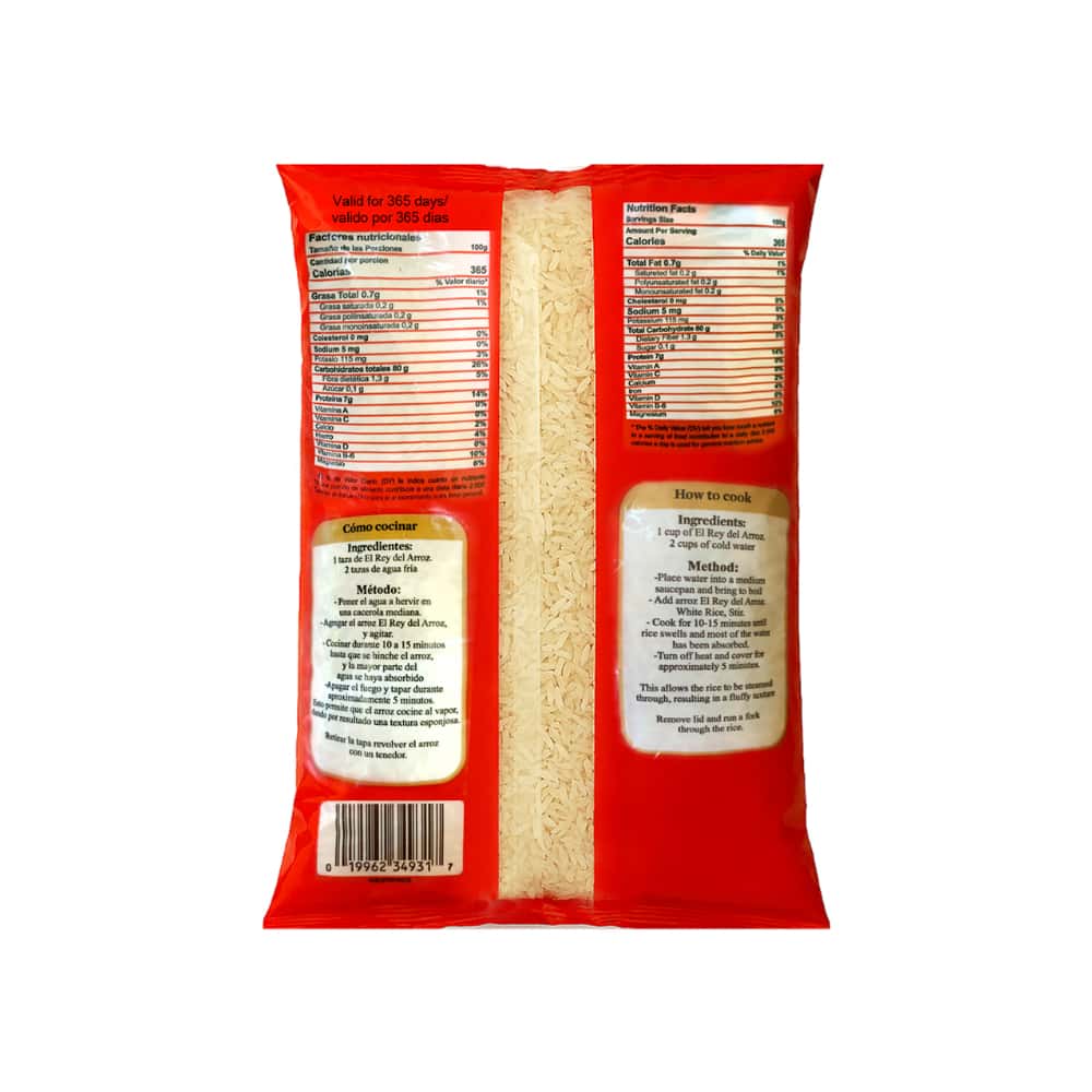 Arroz blanco de grano extra largo El rey del arroz (4 x 1 kg / 2.2 lb) - Miniatura 3