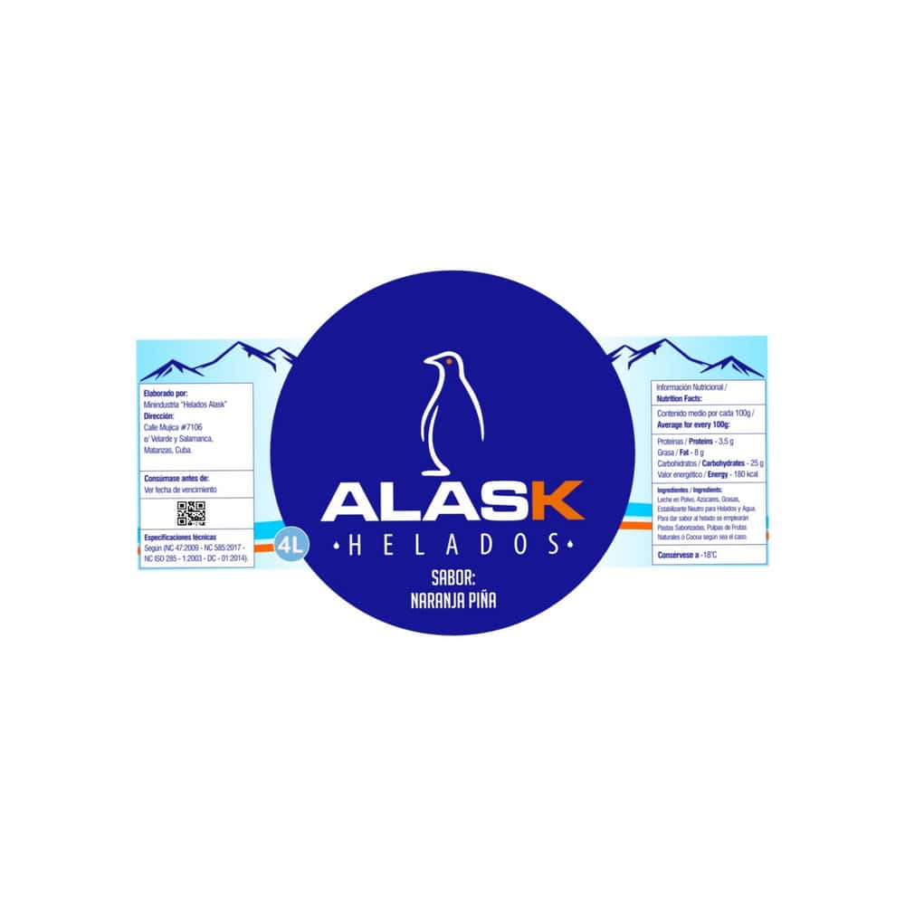 Helado de naranja piña Alask (4 L) - Miniatura 2