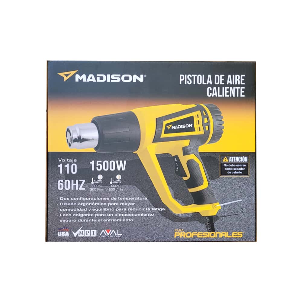 Pistola de aire caliente uso profesional Madison - Miniatura 5