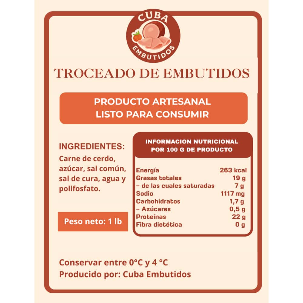 Troceado de embutidos Cuba Embutidos (454 g / 1 lb) - Miniatura 3