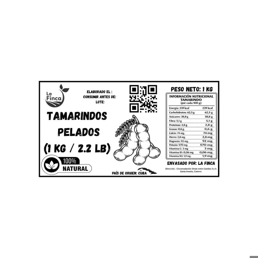 Tamarindos pelados La Finca (1 kg / 2.2 lb) - Miniatura 4