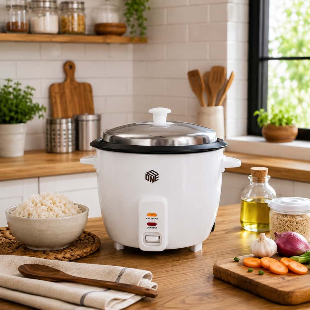 Olla arrocera eléctrica de 1.5L Eone DR-15L + Parrilla asador antiadherente de color negro TATO H803 - Miniatura 3
