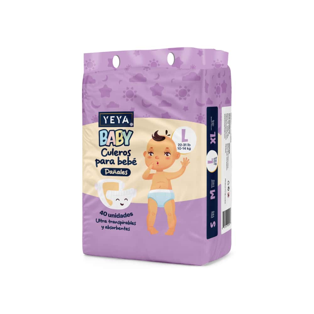 Pañales desechables para bebé talla L YEYA (40 U) - Miniatura 1