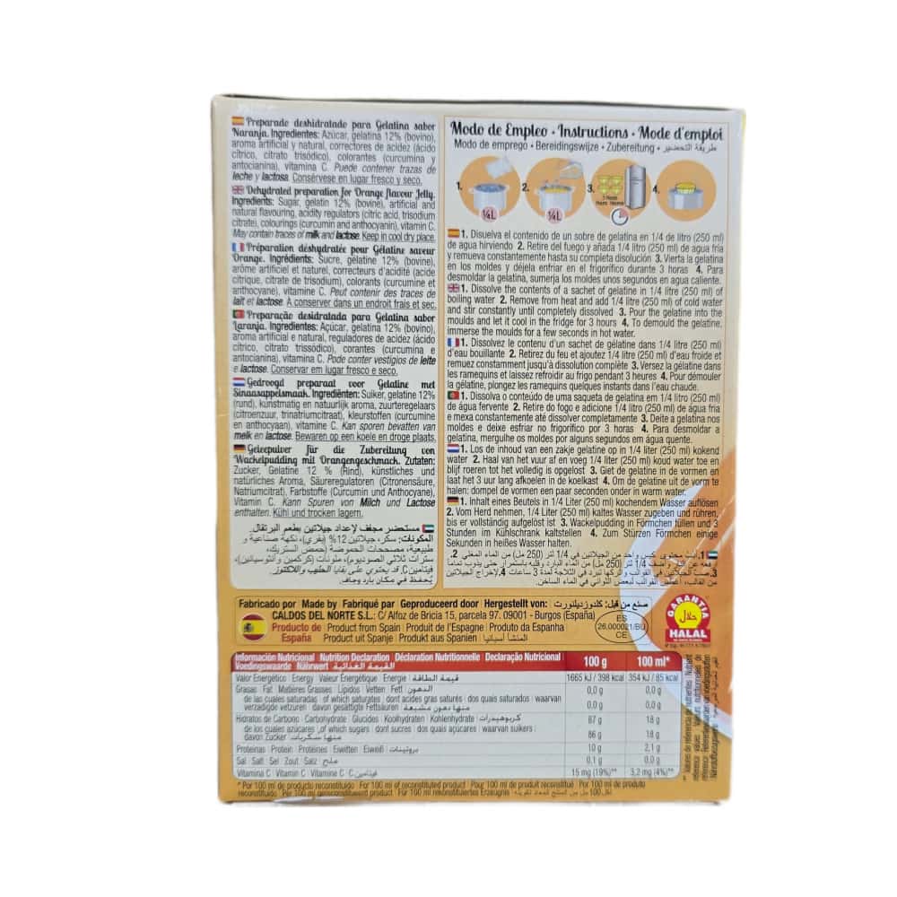 Gelatina sabor naranja Calnort (170 g / 6 oz) - Miniatura 3