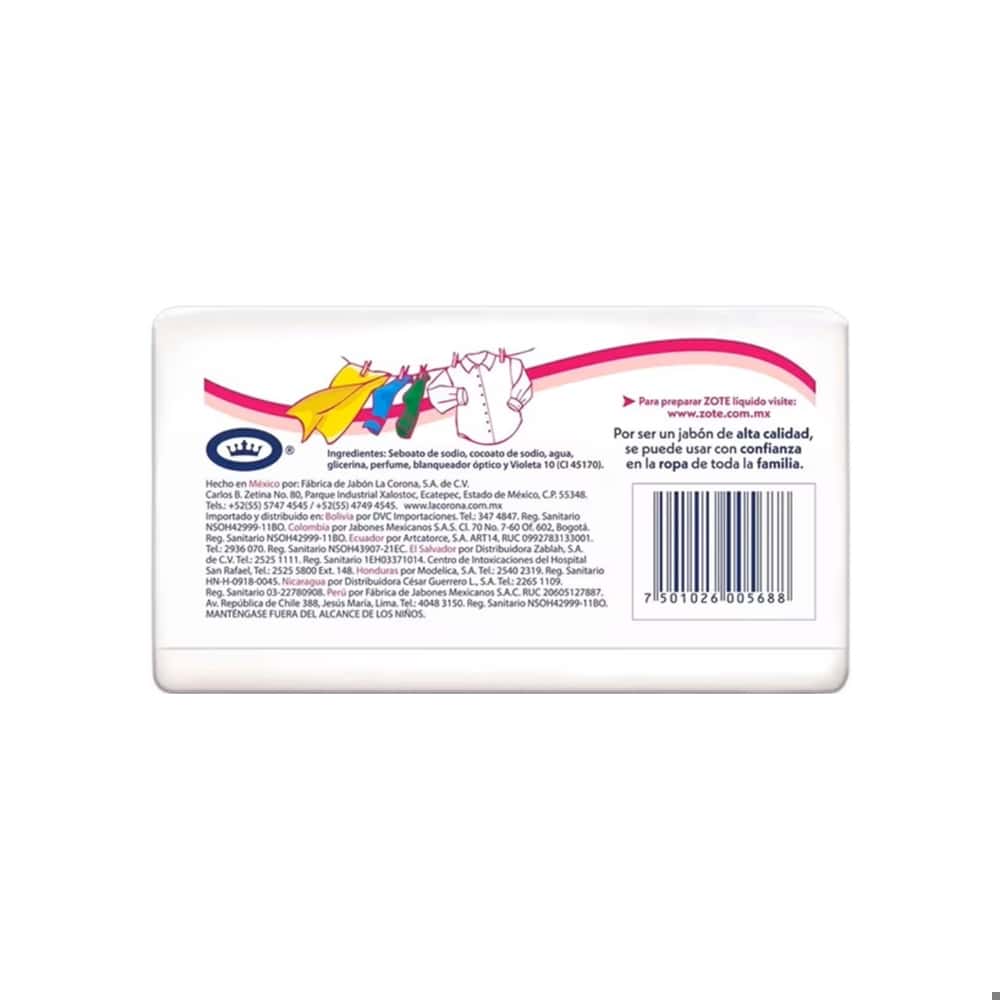 Jabón de lavar rosa en barra Zote (200 g / 7.05 oz) - Miniatura 2