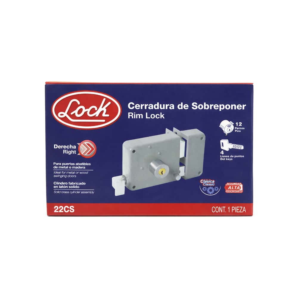 Cerradura de sobreponer función instala fácil 22CS Lock - Miniatura 2