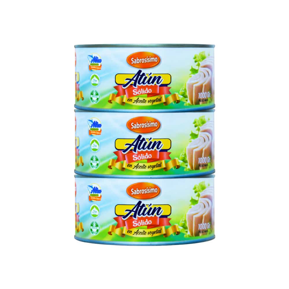 Combo Trozos de atún en aceite Sabrosísimo (3 x 1 kg / 2.2 lb) - Miniatura 1