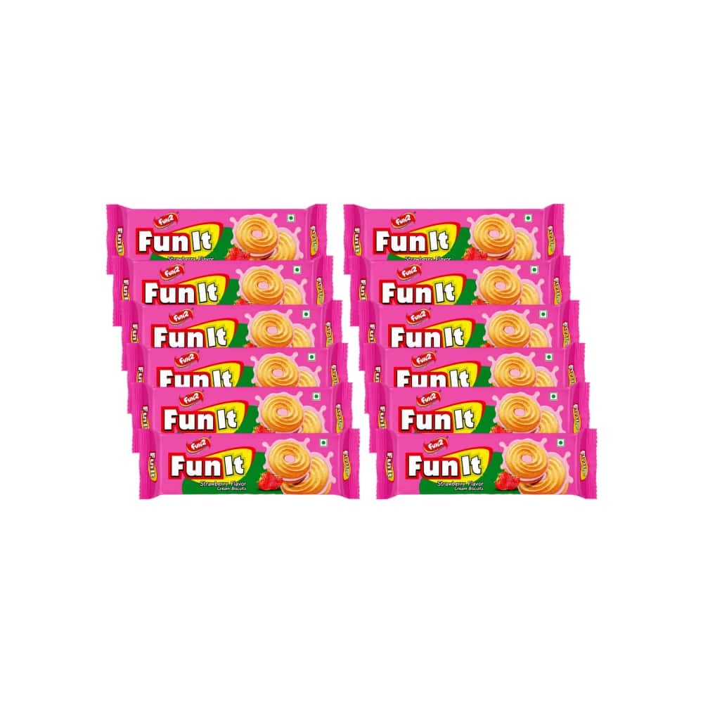 Galleta de crema con sabor a fresa Fun2 (12 x 36 g / 1.27 oz) - Miniatura 1