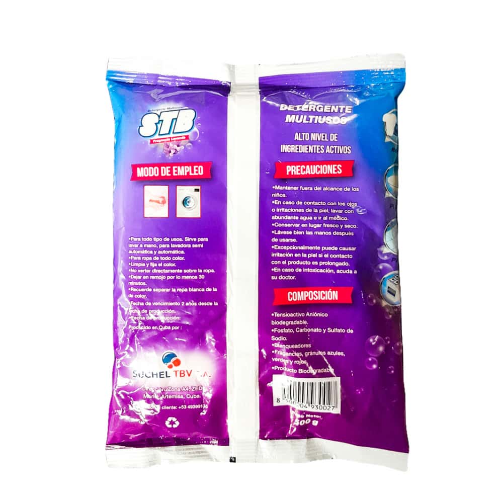 Detergente en polvo multiusos con fragancia a lavanda STB (2 x 500 g / 1.1 lb) - Miniatura 2