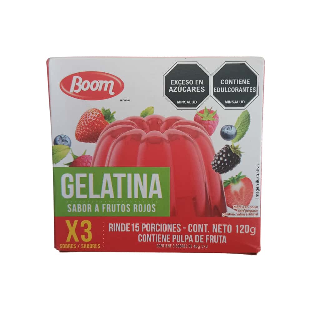 Gelatina sabor mandarina, frutos rojos y uva Boom (120 g / 4.23 oz) - Miniatura 2