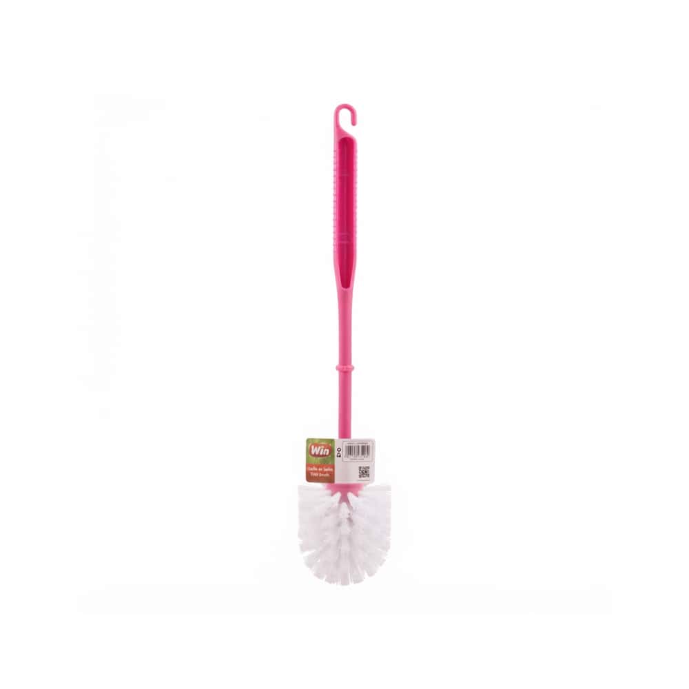 Escobilla de baño de plástico rosa con mango y soporte Win (1 U) - Miniatura 3