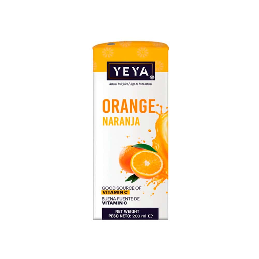 Bebida saborizada sabor naranja YEYA (27 x 200 ml) - Miniatura 2