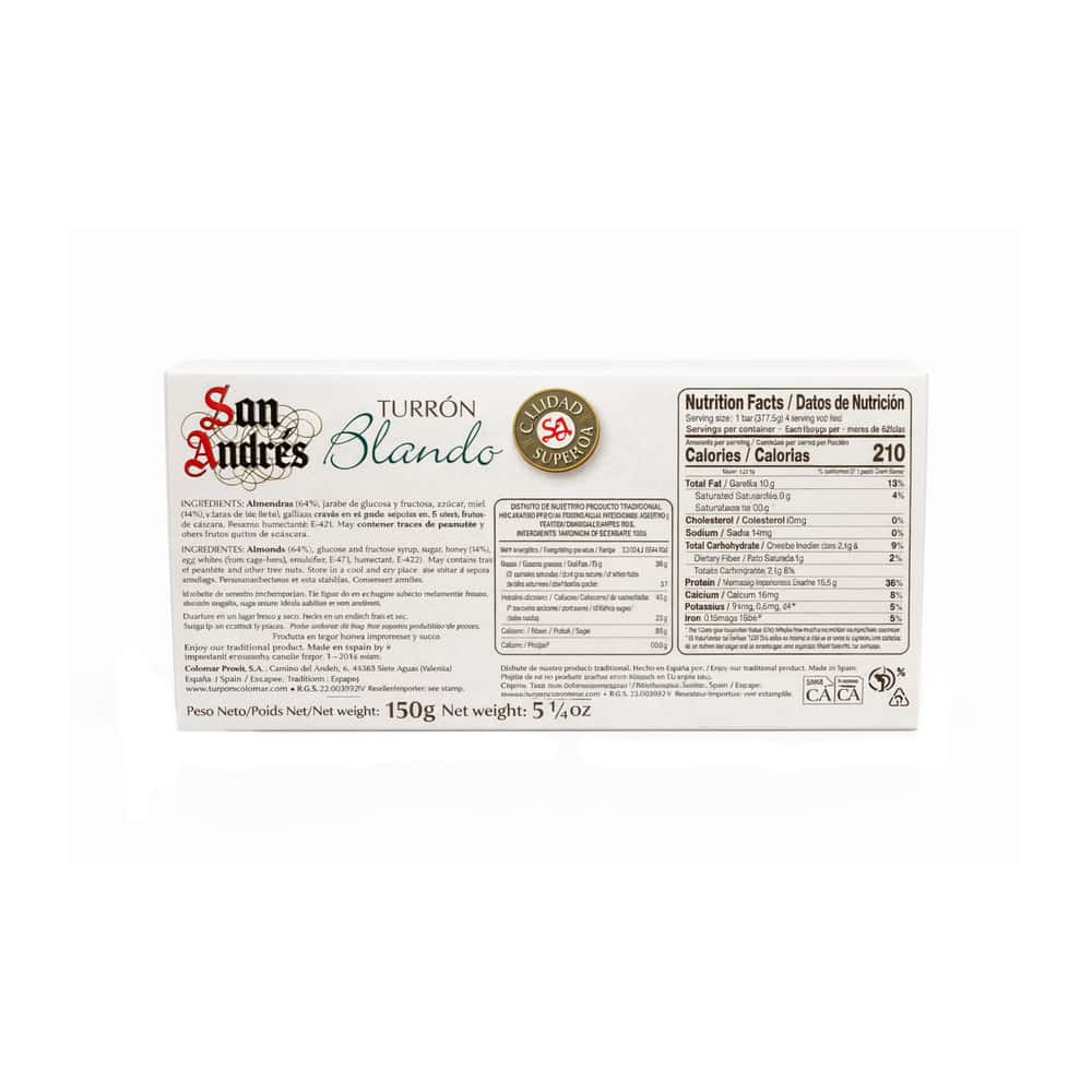Turrón blando de almendras San Andrés (150 g / 5.29 oz) - Miniatura 2