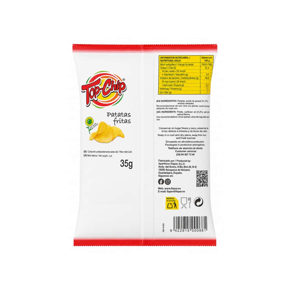 Papas fritas en aceite de girasol Top-Chip Flaper (35 g / 1.23 oz) - Miniatura 2