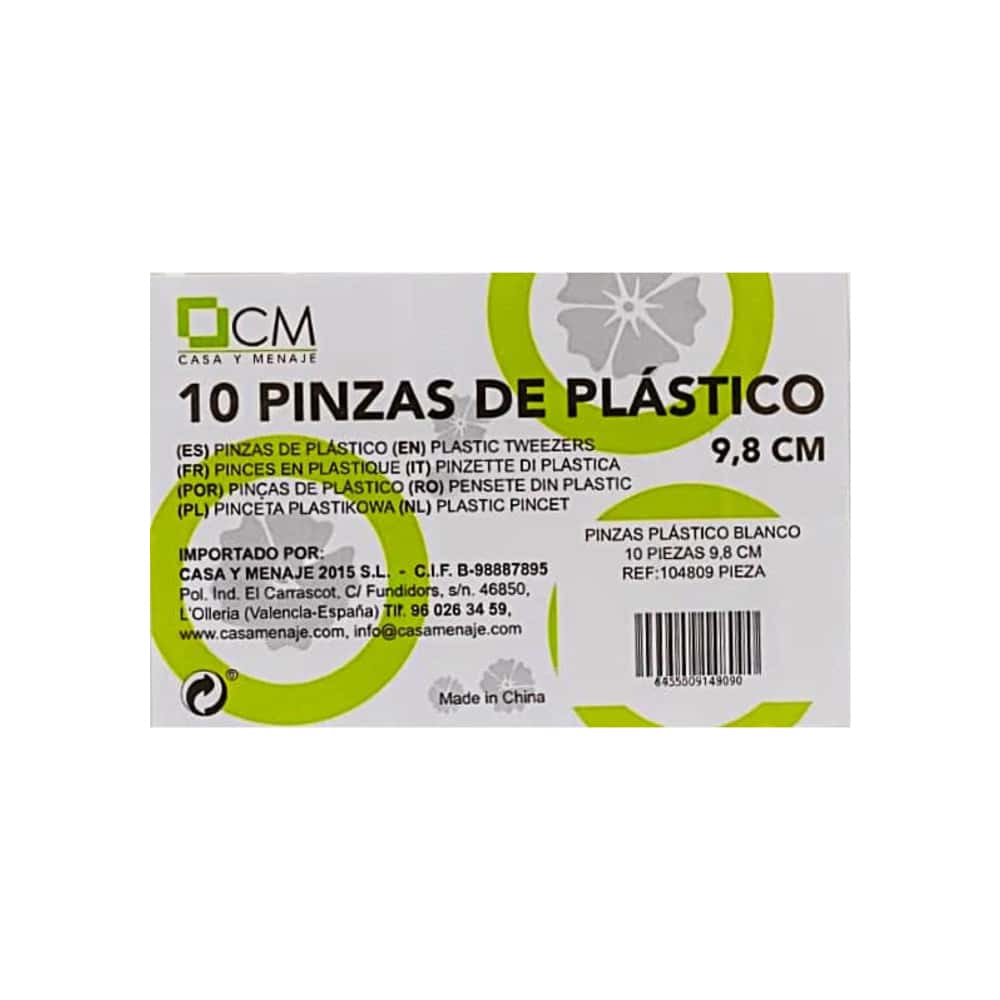 Pinzas de plástico blanco Casa y Menaje (10 U) - Miniatura 2