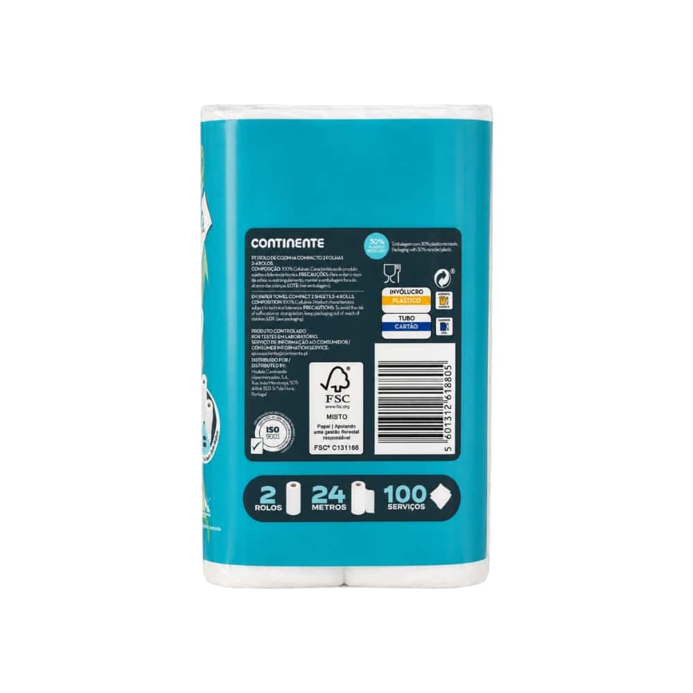 Rollo de cocina compacto de 2 capas Continente (2 rollos) - Miniatura 2