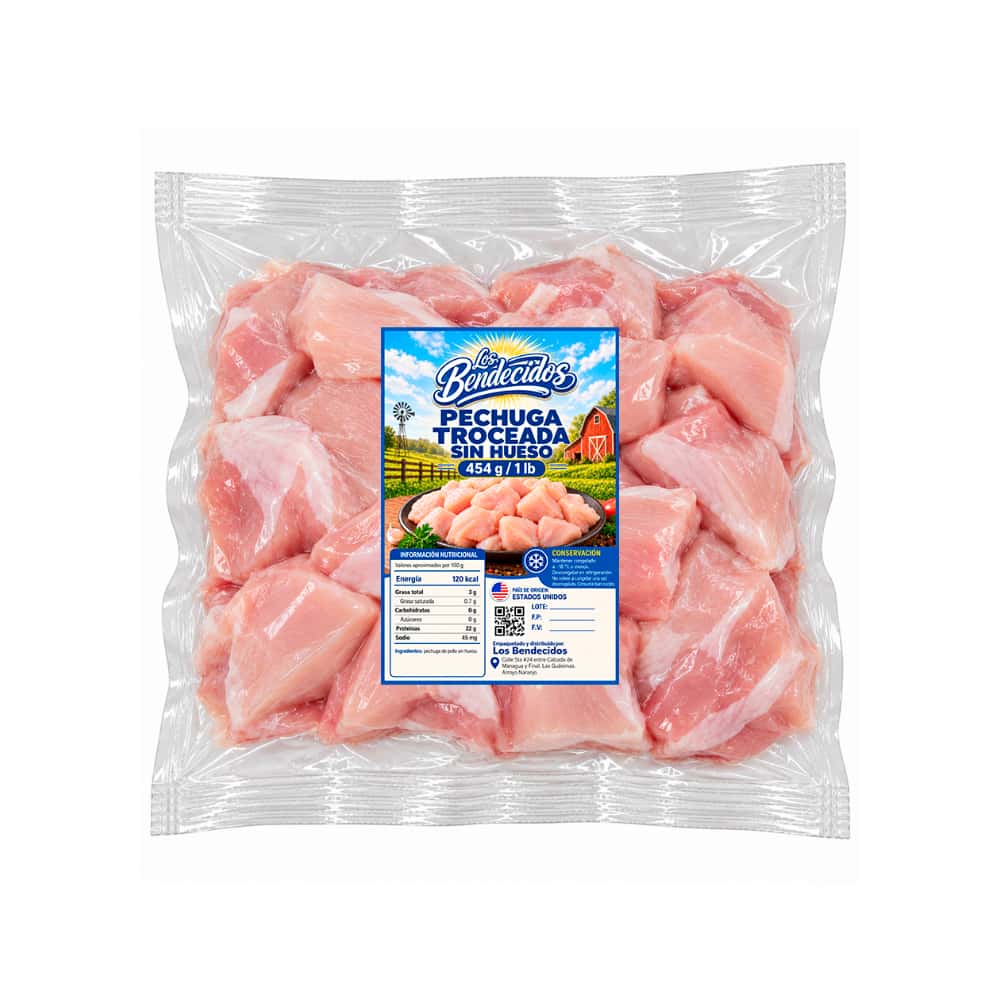 Pechuga troceada sin hueso Los Bendecidos (454 g / 1 lb) - Miniatura 1