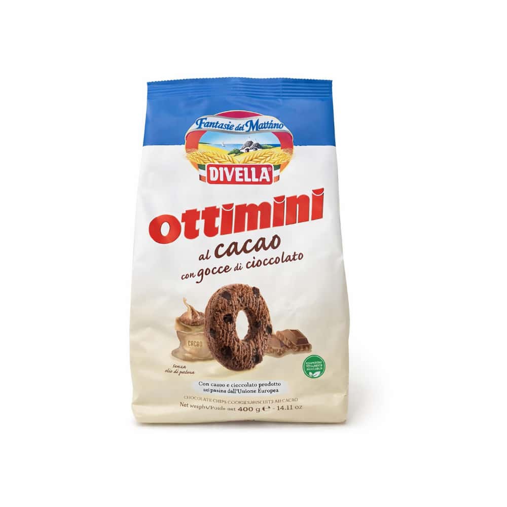 Galletas de cacao con chispas de chocolate Ottimini Divella (400 g / 14.11 oz) - Miniatura 1