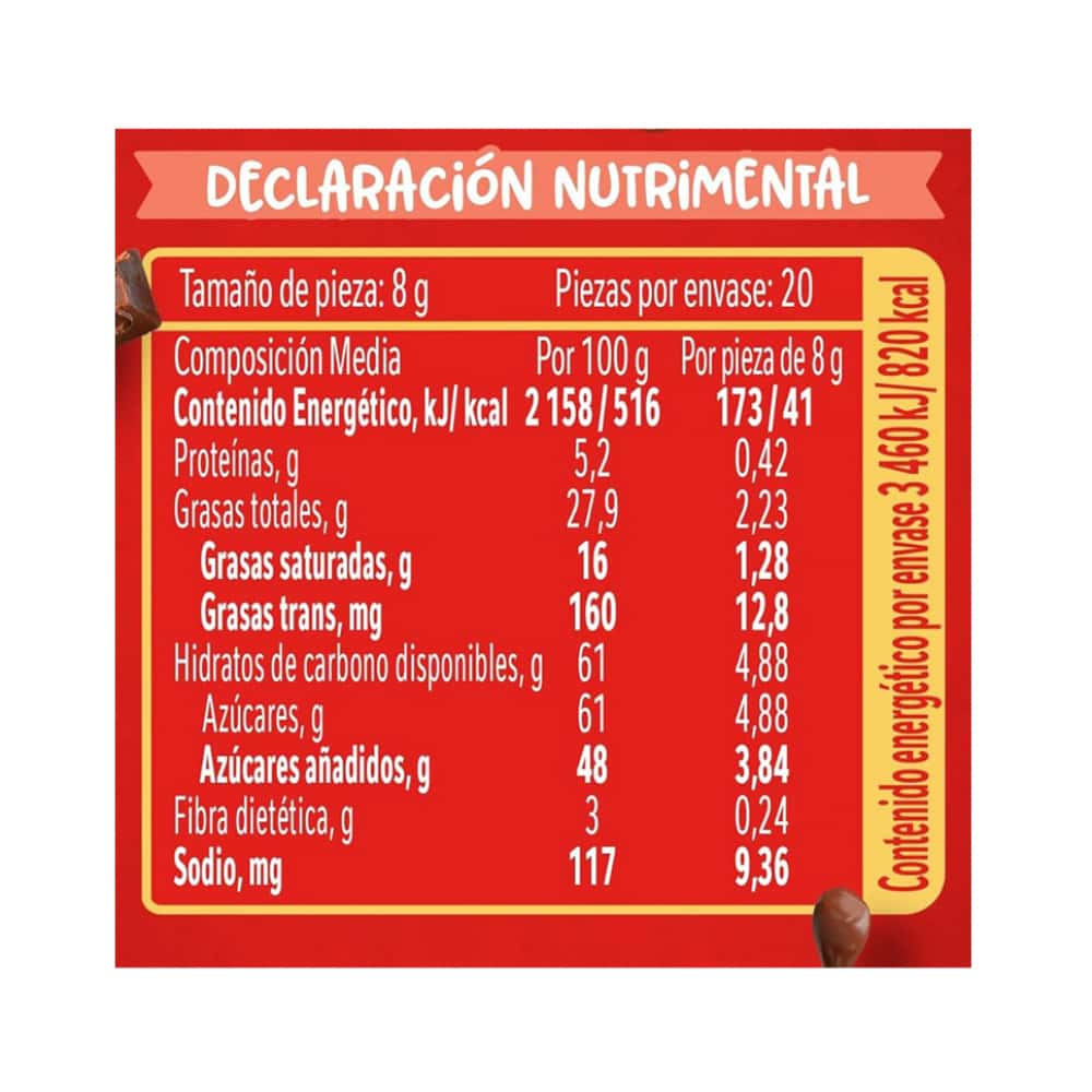 Barras de chocolate con leche Carlos V Nestlé (112 g / 3.95 oz) - Miniatura 4