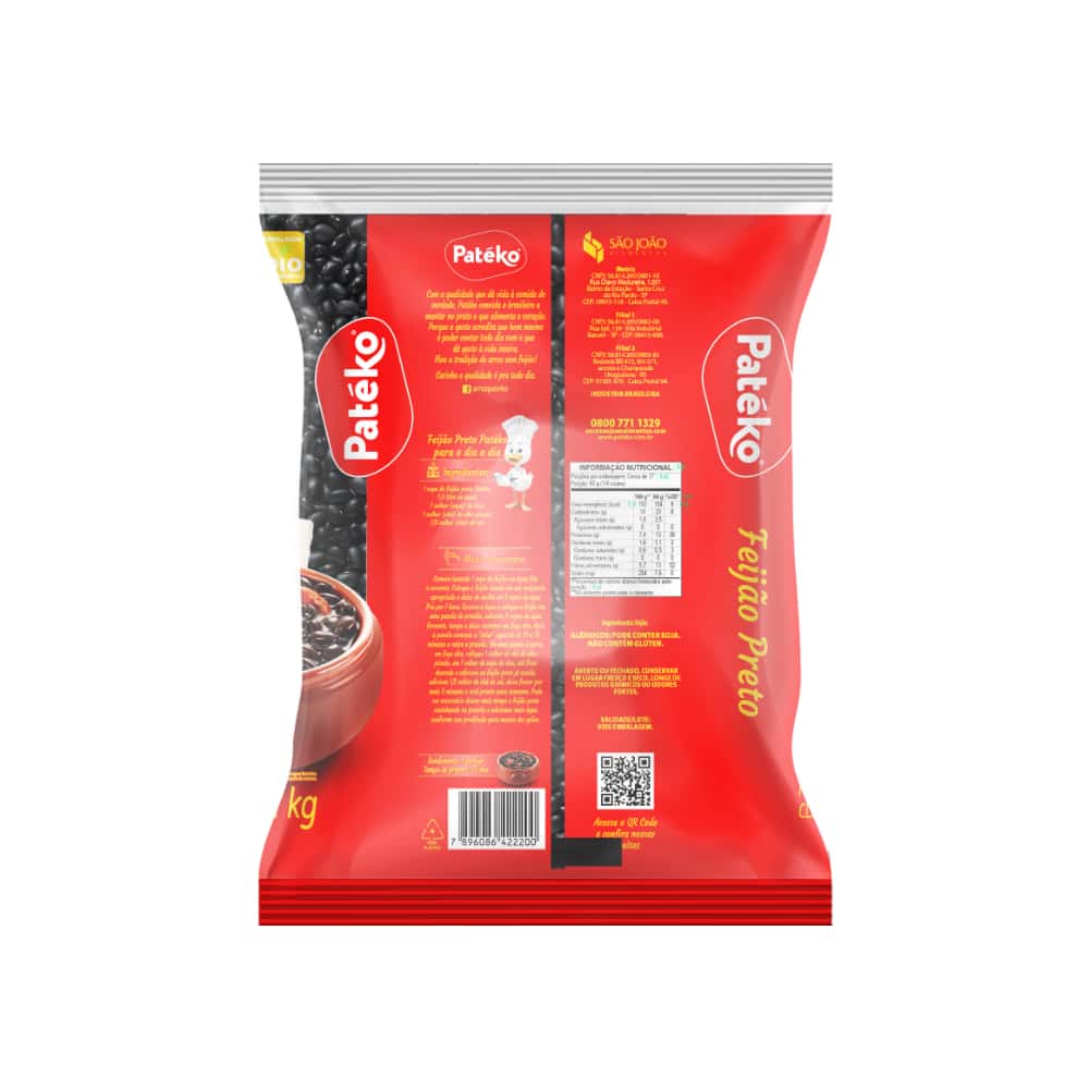 Frijoles negros Patéko (6 x 1 kg / 2.2 lb) - Miniatura 5