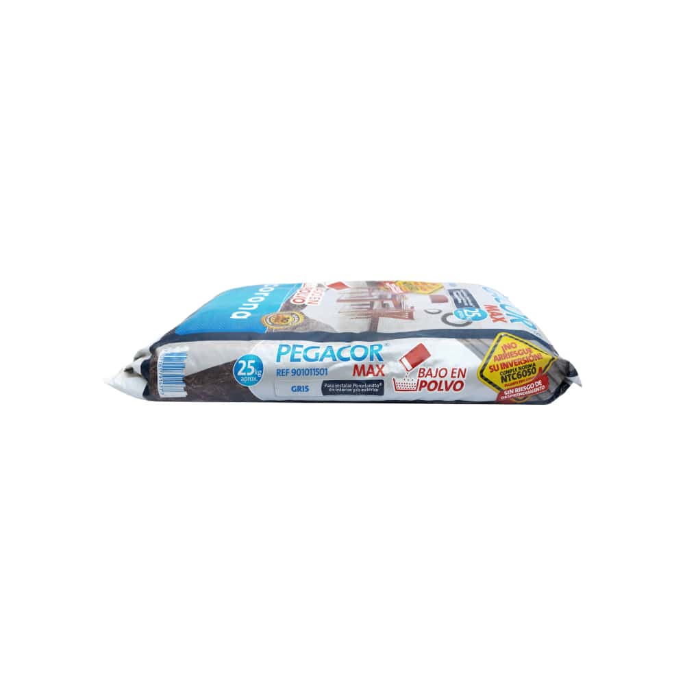 Cemento cola gris para instalación de porcelanato en interior y exterior Pegacor Corona (25 kg / 55.12 lb) - Miniatura 3